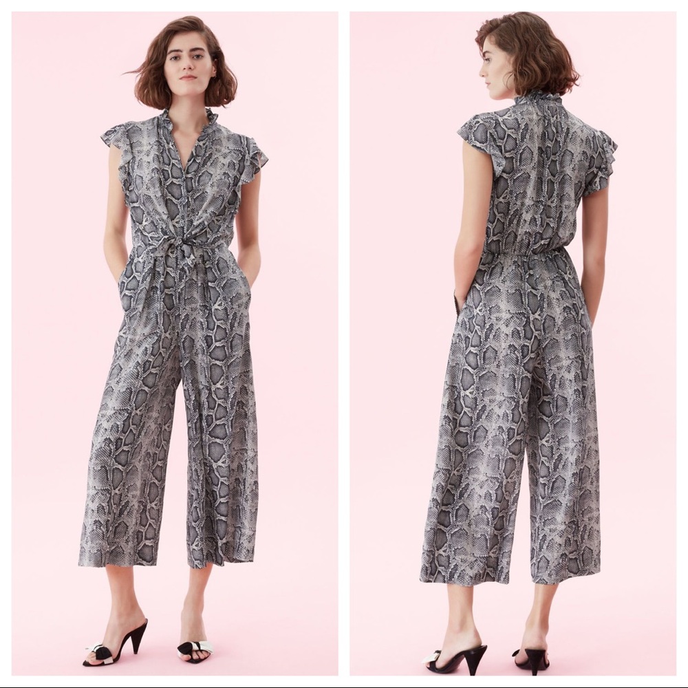 NWT Rebecca Taylor Snake Print Jumpsuit